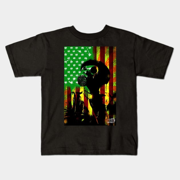 Gas Mask Series - American Greed Kids T-Shirt by EvoComicsInc